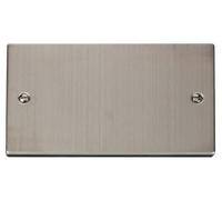 Click Deco VPSS061 Victorian 2-Gang Blank Plate - Stainless Steel