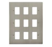 Click Deco VPSS20509 9 Gang GridPro Frontplate - Stainless Steel