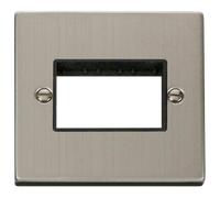 Click Deco VPSS403BK Victorian 3G MiniGrid Unfurnished Front Plate - Stainless Steel (Black)
