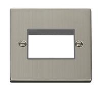 Click Deco VPSS403GY Victorian 3G MiniGrid Unfurnished Front Plate - Stainless Steel (Grey)