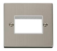 Click Deco VPSS403WH Victorian 3G MiniGrid Unfurnished Front Plate - Stainless Steel (White)