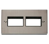 Click Deco VPSS406BK Victorian 6G MiniGrid Unfurnished Front Plate - Stainless Steel (Black)