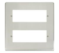 Click Deco VPSS512 Victorian 2 Tier MiniGrid Unfurnished Front Plate (12 Apertures) - Stainless Steel