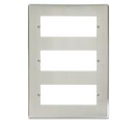 Click Deco VPSS518 Victorian 3 Tier MiniGrid Unfurnished Front Plate (18 Apertures) - Stainless Steel