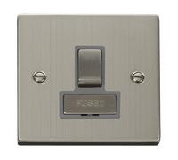 Click Deco VPSS751GY Victorian 13A Ingot DP Switched Fused Spur - Stainless Steel (Grey)