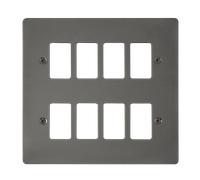 Click Define FPBN20508 8 Gang GridPro Frontplate - Black Nickel