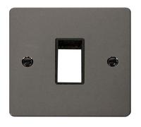 Click Define FPBN401BK Flat Plate 1G MiniGrid Unfurnished Front Plate - Black Nickel (Black)