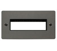 Click Define FPBN426BK Flat Plate 2G MiniGrid Unfurnished Front Plate (6 In-Line) - Black Nickel (Black)
