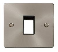 Click Define FPBS401BK Flat Plate 1G MiniGrid Unfurnished Front Plate - Brushed Stainless (Black)