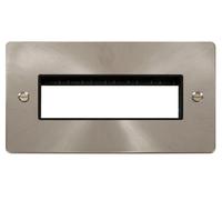 Click Define FPBS426BK Flat Plate 2G MiniGrid Unfurnished Front Plate (6 In-Line) - Brushed Stainless (Black)
