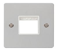 Click Define FPCH402WH Flat Plate 2G MiniGrid Unfurnished Front Plate - Polished Chrome (White)