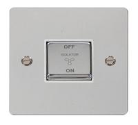 Click Define FPCH520WH Flat Plate 10A Ingot 3 Pole Fan Isolation Plate Switch - Polished Chrome (White)