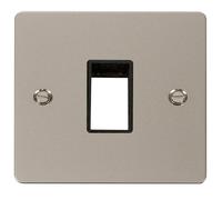 Click Define FPPN401BK Flat Plate 1G MiniGrid Unfurnished Front Plate - Pearl Nickel (Black)