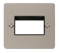Click Define FPPN403BK Flat Plate 3G MiniGrid Unfurnished Front Plate - Pearl Nickel (Black)