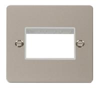 Click Define FPPN403WH Flat Plate 3G MiniGrid Unfurnished Front Plate - Pearl Nickel (White)