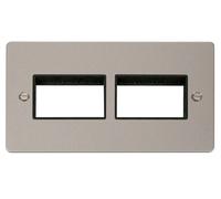 Click Define FPPN406BK Flat Plate 6G MiniGrid Unfurnished Front Plate - Pearl Nickel (Black)