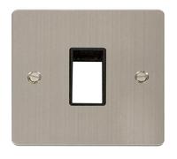 Click Define FPSS401BK Flat Plate 1G MiniGrid Unfurnished Front Plate - Stainless Steel (Black)