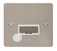 Click Define FPSS550WH Flat Plate 13A Ingot Fused Spur + Flex Outlet - Stainless Steel (White)
