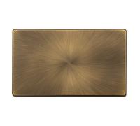 Click Definity Complete SFAB061 2 Gang Blank Plate - Antique Brass Cover Plate