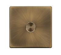 Click Definity Complete SFAB161 1 Gang 2 Way 100W Dimmer Switch - Antique Brass
