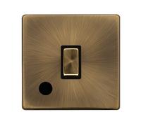 Click Definity Complete SFAB522BK 20A Ingot Double Pole Switch With Flex Outlet - Antique Brass Cover Plate - Black Insert