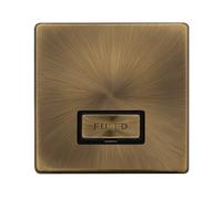 Click Definity Complete SFAB750BK 13A Ingot Fused Connection Unit - Antique Brass Cover Plate - Black Insert
