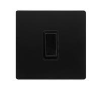 Click Definity Complete SFBK011BK 10AX Ingot 1 Gang 2 Way Switch - Matt Black Cover Plate - Black Insert