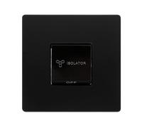 Click Definity Complete SFBK020BK 10A 3 Pole Fan Isolation Switch - Matt Black Cover Plate - Black Insert