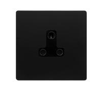 Click Definity Complete SFBK038BK 5A Round Pin Socket - Matt Black Cover Plate - Black Insert