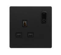 Click Definity Complete SFBK30035BK 13A 1G RF Smart Socket - Matt Black - Black Insert