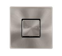 Click Definity Complete SFBS520BK 10A Ingot 3 Pole Fan Isolation Switch - Brushed Steel Cover Plate - Black Insert