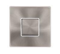 Click Definity Complete SFBS520PW 10A Ingot 3 Pole Fan Isolation Switch - Brushed Steel Cover Plate - Polar White Insert