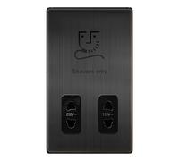 Click Definity Complete SFBZ100BK 115/230V Dual Voltage Shaver Socket - Matt Bronze Cover Plate - Black Insert