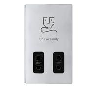 Click Definity Complete SFCH100BK 115/230V Dual Voltage Shaver Socket - Polished Chrome Cover Plate - Black Insert