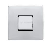 Click Definity Complete SFCH520BK 10A Ingot 3 Pole Fan Isolation Switch - Polished Chrome Cover Plate - Black Insert