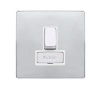 Click Definity Complete SFCH751PW 13A Ingot Switched Fused Connection Unit - Polished Chrome Cover Plate - Polar White Insert