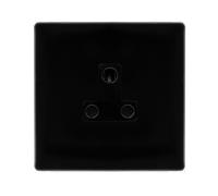 Click Definity Complete SFMB038BK 5A Round Pin Socket - Metal Black Cover Plate - Black Insert