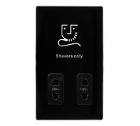 Click Definity Complete SFMB100BK 115/230V Dual Voltage Shaver Socket - Metal Black Cover Plate - Black Insert