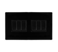 Click Definity Complete SFMB105BK 10AX Ingot 6 Gang 2 Way Switch - Metal Black Cover Plate - Black Insert