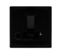 Click Definity Complete SFMB251BK 13A Switched Lockable Connection Unit With Optional Flex Outlet - Metal Black Cover Plate - Black Insert