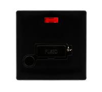 Click Definity Complete SFMB253BK 13A Lockable Connection Unit With Neon & Optional Flex Outlet - Metal Black Cover Plate - Black Insert