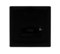 Click Definity Complete SFMB850BK 13A Lockable Fused Connection Unit - Metal Black Cover Plate - Black Insert