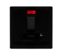 Click Definity Complete SFMB852BK 13A Lockable Switched Fused Connection Unit With Neon - Metal Black Cover Plate - Black Insert