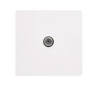 Click Definity Complete SFMW156PW Non-Isolated Single Satellite Outlet - Metal White Cover Plate - Polar White Insert