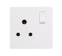 Click Definity Complete SFPW034PW 15A Round Pin Switched Socket - Polar White Cover Plate - Polar White Insert