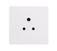 Click Definity Complete SFPW038PW 5A Round Pin Socket - Polar White Cover Plate - Polar White Insert