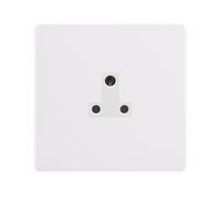 Click Definity Complete SFPW039PW 2A Round Pin Socket - Polar White Cover Plate - Polar White Insert