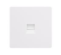 Click Definity Complete SFPW120PW Single Telephone Master Outlet - Polar White Cover Plate - Polar White Insert