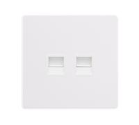 Click Definity Complete SFPW121PW Twin Telephone Master Outlet - Polar White Cover Plate - Polar White Insert