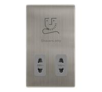 Click Definity Complete SFSS100GY 115/230V Dual Voltage Shaver Socket - Stainless Steel Cover Plate - Grey Insert